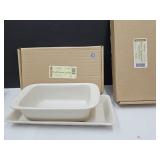 NIB Longaberger Pottery Tasting Tray & Loaf Dish