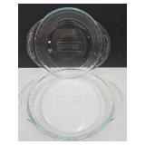 2 Glass Pyrex Pie Plates