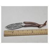 New 8" Wood Handle Knife w Sheath