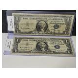 Two $1 Silver Certificates 1957 & 57B