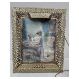Vintage Light Up Jesus Picture 17 x 21"