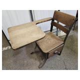 Vintage Childs Wood Desk with Drawer