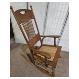 Antique Rocking Chair Cane Bottom Seat