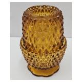 VTG Indiana Amber Glass Fairy  Lamp