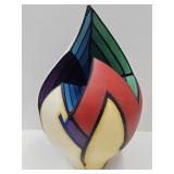 Terry Habeger  Acyric on Clay &  Canvas Art Vase