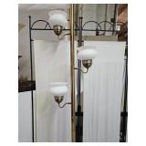 MCM Light Pole with Milk Glass Globes