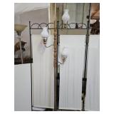 MCM Light Pole with Milk Glass  Globes