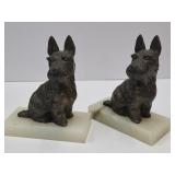 Marble Base Scottie Dog Bookends