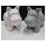 Ceramic Scottie Dogs 9" Long