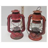 2 Dietz Comet  Oil Lanterns 8.5" high