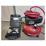 Porter Cable Air Compressor, Hose  & Air Stapler