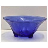 Hazel Atlas Royal Lace Cobalt Blue Console Bowl