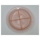 Anchor Hocking Pink Depression Divided Dish 8 3/4"