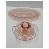 Anchor Hocking Depression Platter W Candle Holder