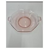 Pink Depression Bowl W Handles 9.5" W