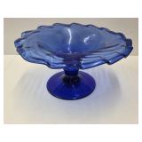 Art Glass Compote 11.5" W See Pics