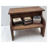 Storage Step Stool Bench 19x14 x14" H W Cassettes