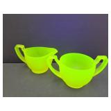 Uranium Glass Cream & Glass