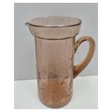 Amber / Pink  Glass Tea Pitcher 9 3/4" h