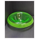 Uranium Glass Console Bowl