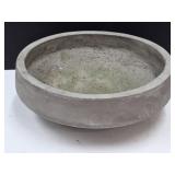 Gray Concrete Low Bowl Planter Pot 12.5" DIA