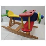 Wood Airplane Ride on Rocker 23.5 x 32" L
