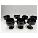 Lot of 7 Black Stemware