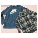 Nike Sweat Shirt Size LG & 7/8 M Flannel