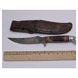 Western USA 640 Knife w Leather Sheath