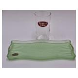 VTG Double Cola Glass & Depression Era Tray