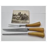Bakelite Carving Set & British Stove Tile