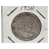 1950 D Silver Franklin Half Dollar Coin
