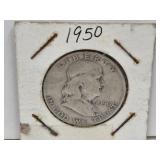 1950 D Silver Franklin Half Dollar Coin
