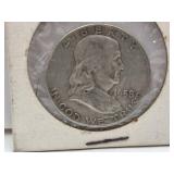 1958 D Silver Franklin Half Dollar Coin