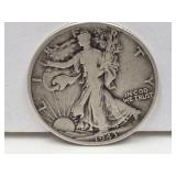 1943 D Silver Walking Liberty Half Dollar Coin