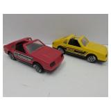 2 Vintage Tonka Plastic Mustangs 6.5" L