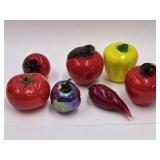 Lot of Glass Fruit & Veggies