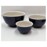 Cobalt Stoneware Nesting Mixing Bowls Up to10"W