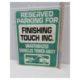 Metal RESERVED PARKING Sign 18 x 24" H