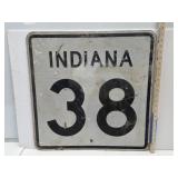 Metal INDIANA 38 Sign 24 x 24" H