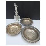 Silver Plate Bowls 6.5"W  & Italy Trophy