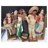 Lot Of Vintage Dolls; Greece, Mexico