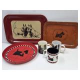 Scottie Metal Trays Up To 17" L & Coffee Mugs