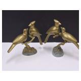 Pair of Double Brass Birds  8 1/4" wide