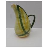 Vintage Gingham Ceramic Pitcher 11" H