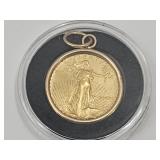 1/10th Ounce Gold $5  Coin Gold Tested Bezel