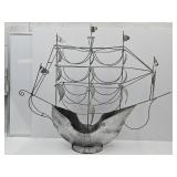 Large 45" L Metal Ship Decor