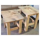 2 Wood Tables 19 x24 x 22" high
