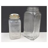 Hoosier Cabinet Glass Cantister & Owens Grid Jar