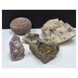 Beautiful Geodes Amethyst & Quartz, Rock w Rings
